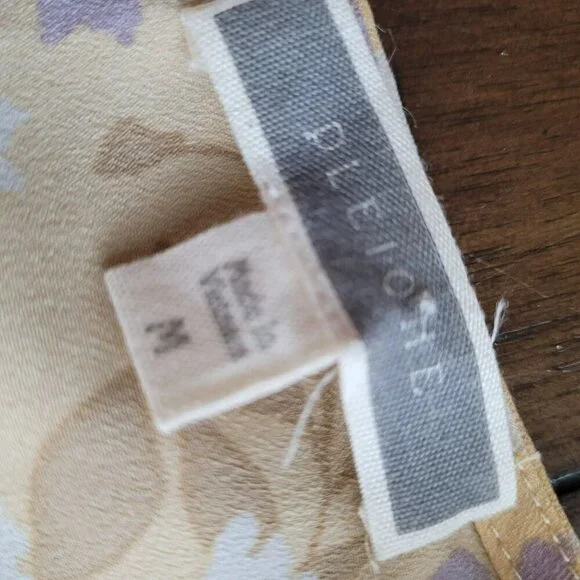 Pleione Floral Long-Sleeve Blouse With Shirred Cuffs Size M - Picture 5 of 5